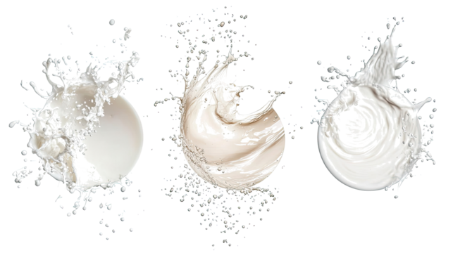 Flowy Waves of Milk Yogurt and Cream Splashes Generative AI