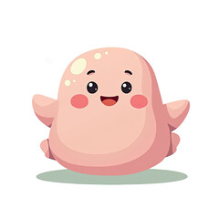 Obraz premium Cute Pink Blob Character Illustration - Cute and Kawaii characters