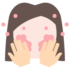 Face Wash flat color icon, use for UI, UX, app and web development, digital or print. for beauty, personal care, body treatment.