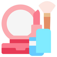 Makeup flat color icon, use for UI, UX, app and web development, digital or print. for beauty, personal care, body treatment.
