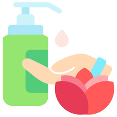 Massage Oil flat color icon, use for UI, UX, app and web development, digital or print. for beauty, personal care, body treatment.