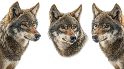 Close Ups of Expressive Wolf Faces With Detail Generative AI
