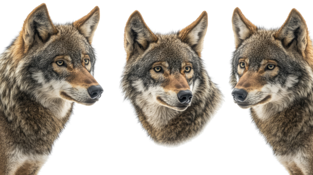 Close Ups of Expressive Wolf Faces With Detail Generative AI
