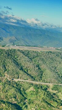 Aerial view of Oscar Machado Zuloaga airport in Caracas. Venezuela
