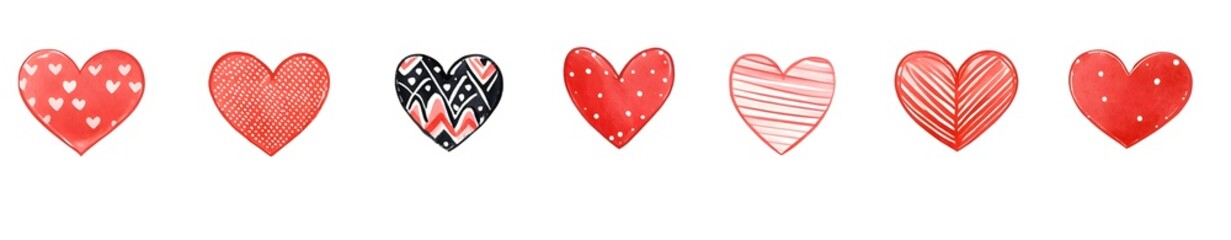 Fototapeta premium Set of hearts icon, heart - stock vector