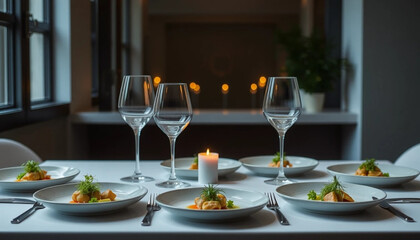table setting at restaurant