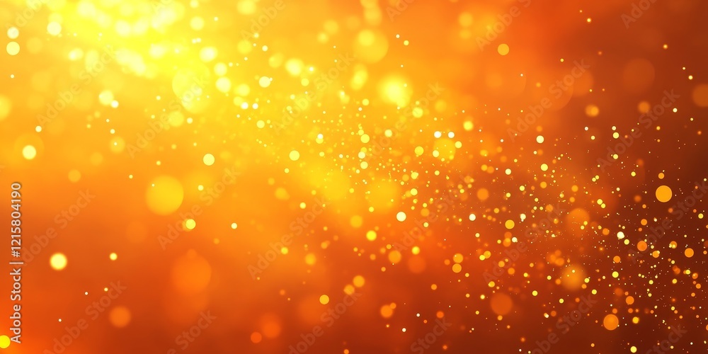 Poster golden bokeh lights sparkle abstract background.