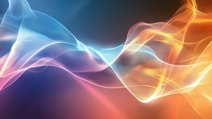 Obraz premium Abstract Luminous Waves: A Symphony of Light and Color