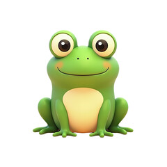 Fototapeta premium Cute Cartoon Frog, 3D Render, Amphibian - Kawaii