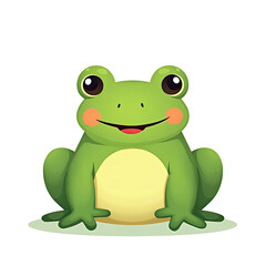 Obraz premium Cute Cartoon Frog Illustration - Minimalism