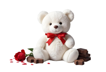 white teddy bear valentine's day