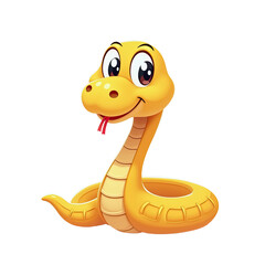 Fototapeta premium Cute Yellow Snake Cartoon Illustration - Cute character illustrations