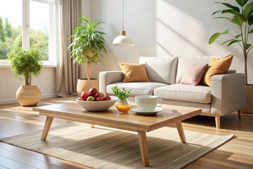 Minimalist Living Room Food Photography: Stylish Snacks & Simple Interiors