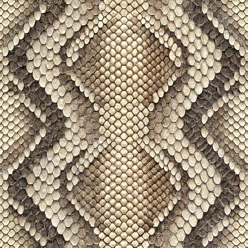 Seamless Snakeskin Texture: Close-up view of intricate snakeskin pattern, showcasing the detailed scales and natural texture. Ideal for fashion, design, and textile backgrounds.