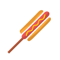 Fast food flat realistic  vector icon ,Pizza, hamburger, hot dog on white background