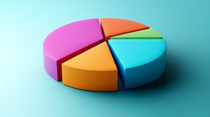 Colorful pie chart representing data distribution and analytics in a visually appealing manner