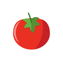 Tomato flat vector illustration on white background.