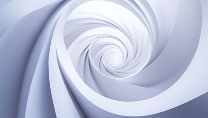 Abstract swirling vortex of light gray, white, and purple hues creating a hypnotic, three-dimensional tunnel effect.
