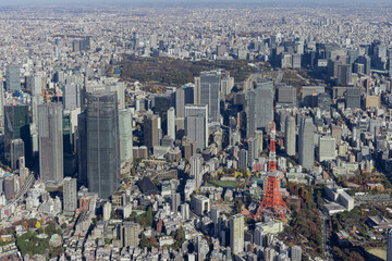 Fototapeta premium 東京都心 空撮映像(麻布ダウヒルズから東京駅方面) 