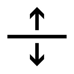 Arrows-from-line icon in black and outline style