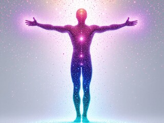 Naklejka premium Colorful dotted gradient figure in abstract, artistic design, symbolizing creativity and imagination.