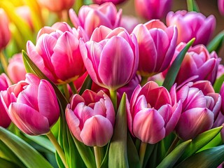 Obraz premium Spring Tulips Bouquet, Pink Flower Photography, Floral Spring Background, Beautiful Tulip Bloom