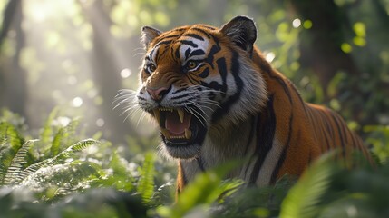 Roaring Tiger Jungle Sunrise Wildlife Documentary