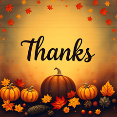 Thanks givinig halloween background with pumpkin