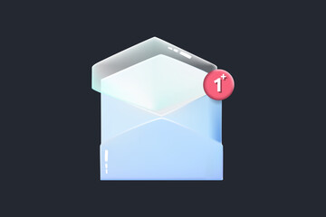 3d messages file. 3d email message illustration icon.