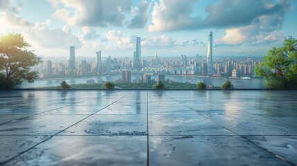 Fototapeta premium Urban square hosting a vibrant community festival, showcasing a lively city scene filled with a festive atmosphere and cultural diversity, captured in high definition.