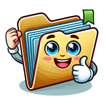 Happy Folder Icon in Fun Cartoon Design