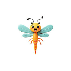 Fototapeta premium Cute 3D Dragonfly Cartoon Illustration - 3D Rendered Illustrations