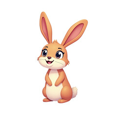 Cute Cartoon Bunny Rabbit Illustration - Cartoon Animals