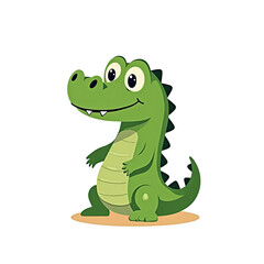 Fototapeta premium Cute Cartoon Crocodile Illustration - Minimalist design