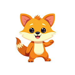 Obraz premium Cute Cartoon Fox Character Illustration - Kawaii/Chibi style