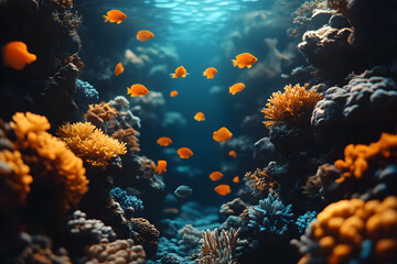 Naklejka premium Vibrant Coral Reef Fish Illustration