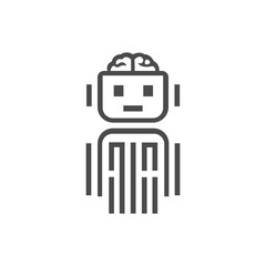 Fototapeta premium Robot icon logo White background in illustrator 