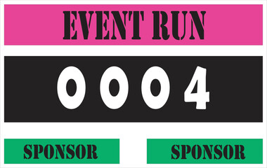 Pink colored marathon number bib isolated on white.