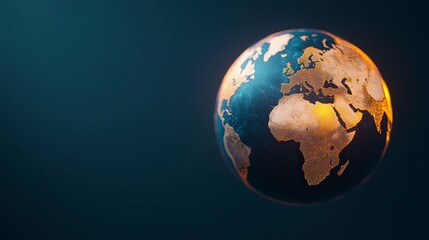 Fototapeta premium Stunning Render of Earth with Illuminated Continents Against Dark Background