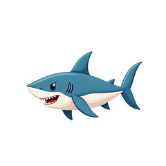 Obraz premium Cute Cartoon Shark Illustration - Minimalist design