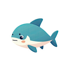 Obraz premium Cute Cartoon Shark Illustration - Minimalist design