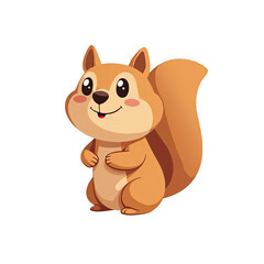 Obraz premium Cute Cartoon Squirrel Illustration - Cute animal illustrations