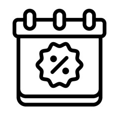 calendar discount promo outline icon