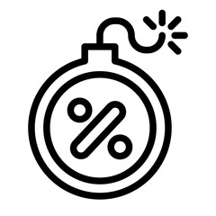 bomb discount promo outline icon