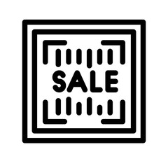 barcode scan sale outline icon