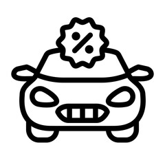 car discount promo outline icon