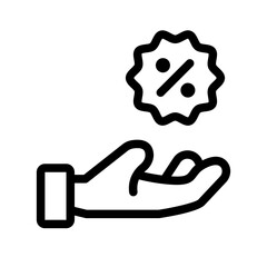hand discount promo outline icon