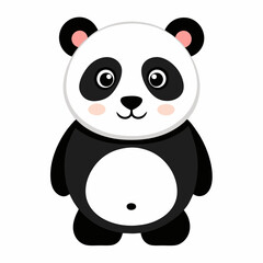 Naklejka premium panda bear with bamboo
