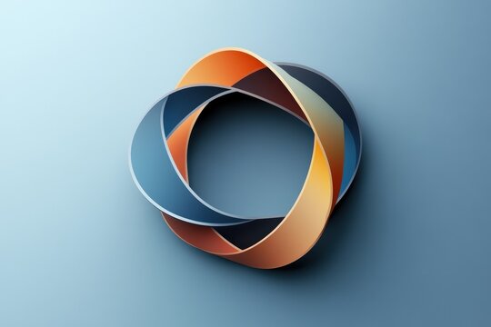 Abstract Interwoven Colorful Ribbon Design