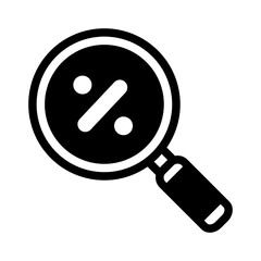 magnifying glass discount promo Solid icon